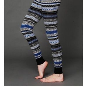 FREE PEOPLE Nordic Sweater Leggings Blue/Black XS